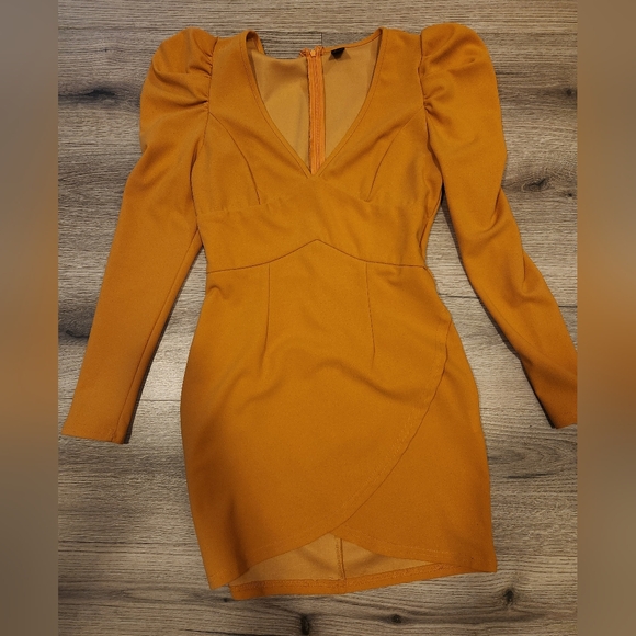 SHEIN BIZwear Solid Gigot Sleeve Dress Workwear - Picture 5 of 6